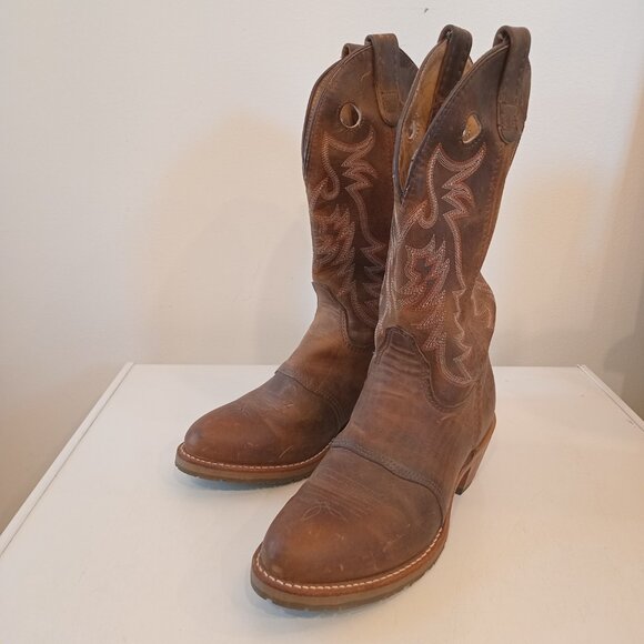 Womens Double H Brown Leather Boots Buckaroo 9.0 M DH5159 - Picture 2 of 10